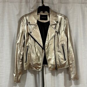 Blank NYC Gold Leather Biker Jacket